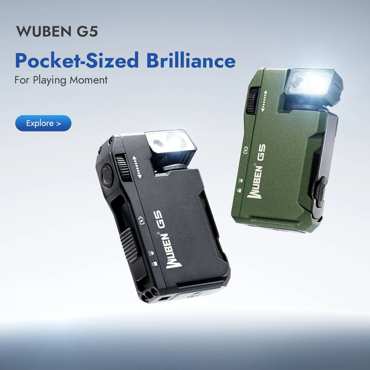 WUBEN G5 Magnetic LED Flashlight 400 Lumens USB-C Rechargeable EDC