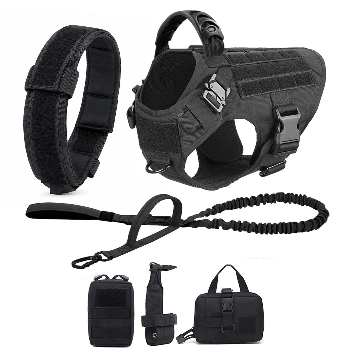 PetraVel Padded Nylon Dog Harness Leash Set For Safe Walking