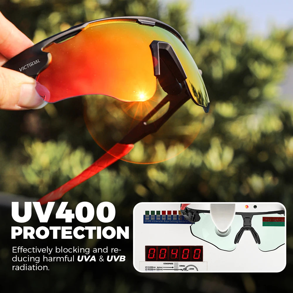 Victgoal Photochromic Cycling Sunglasses With UV400 Protection for Sports