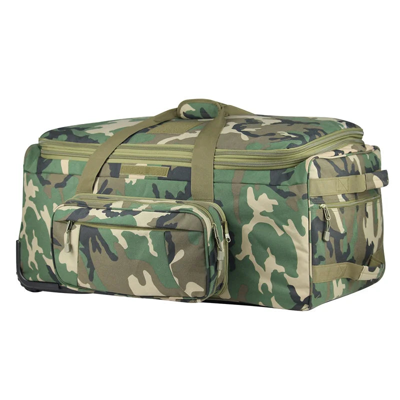 Q Brand Wheeled Tactical Duffel Bag For Heavy Camping Gear