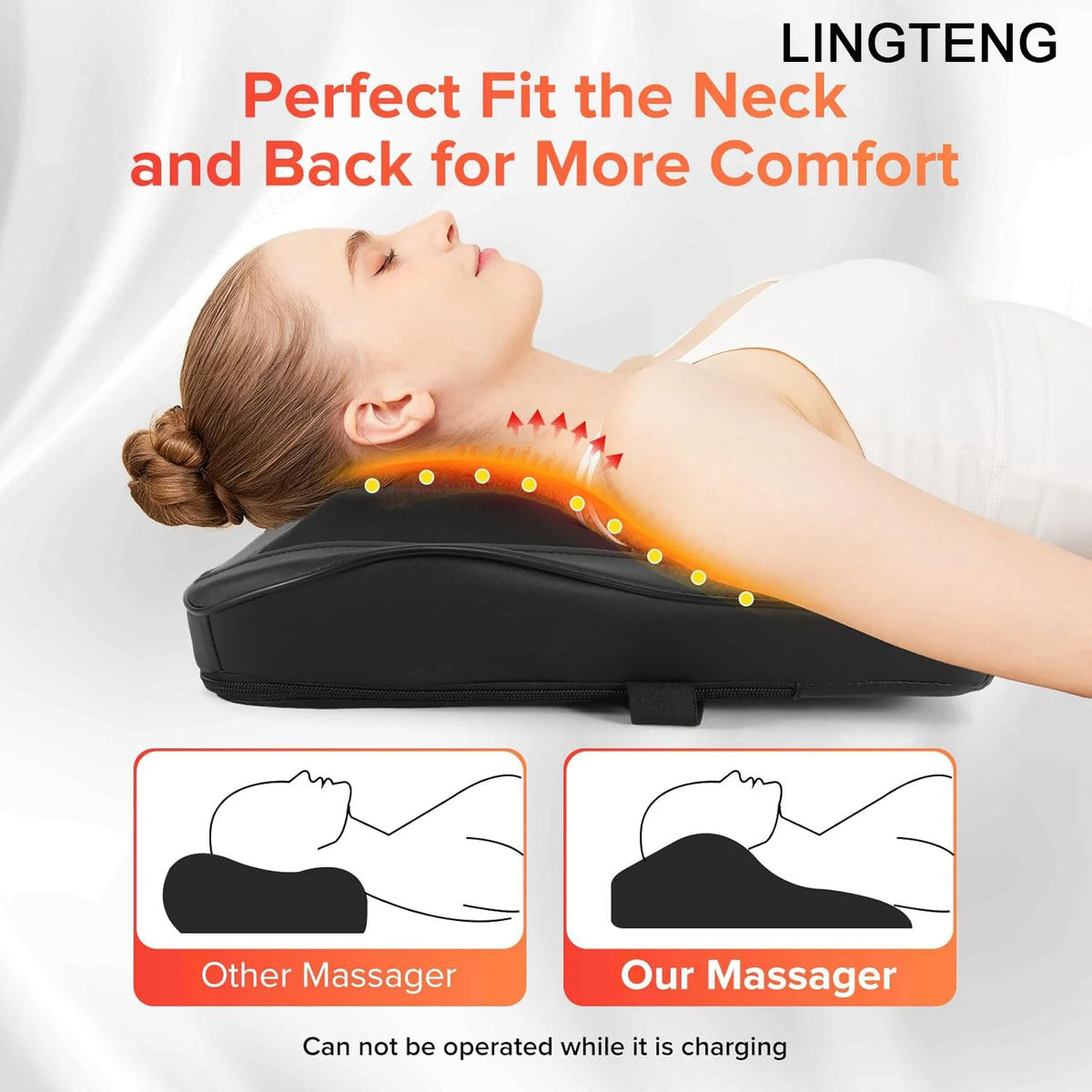 LINGTENG Cordless Neck Back Massager With Heat And 3D Acupressure