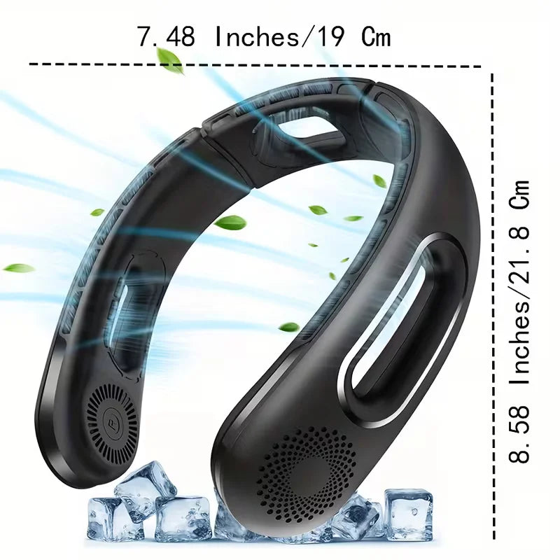Portable USB Rechargeable Bladeless Neck Fan With Four Speed Settings