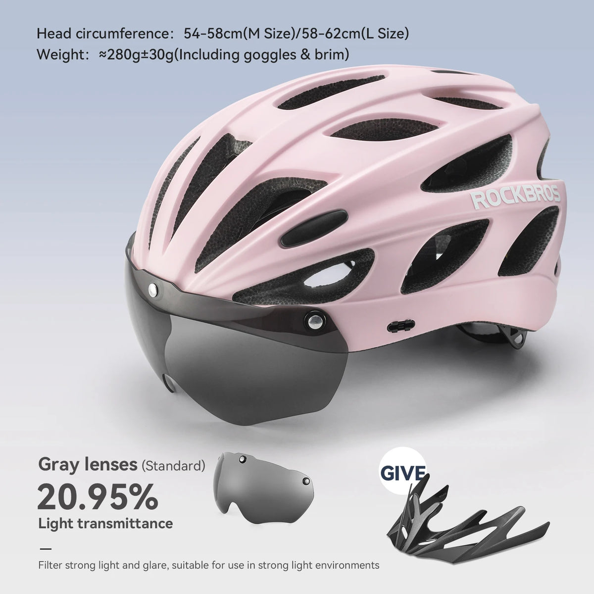 ROCKBROS Lightweight Cycling Helmet With Integrated Protective Goggles