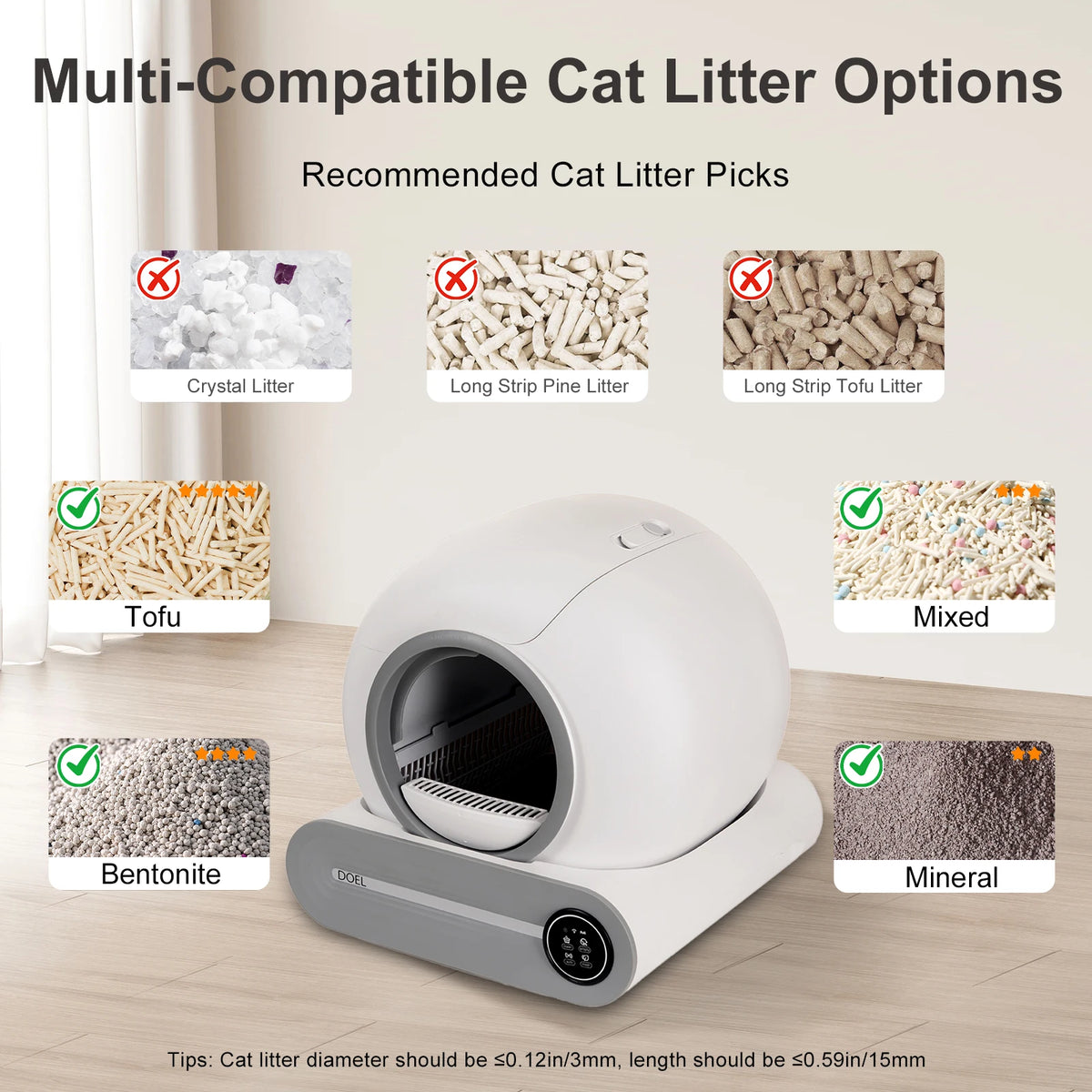 DOEL Automatic Self Cleaning Cat Litter Box With App Control