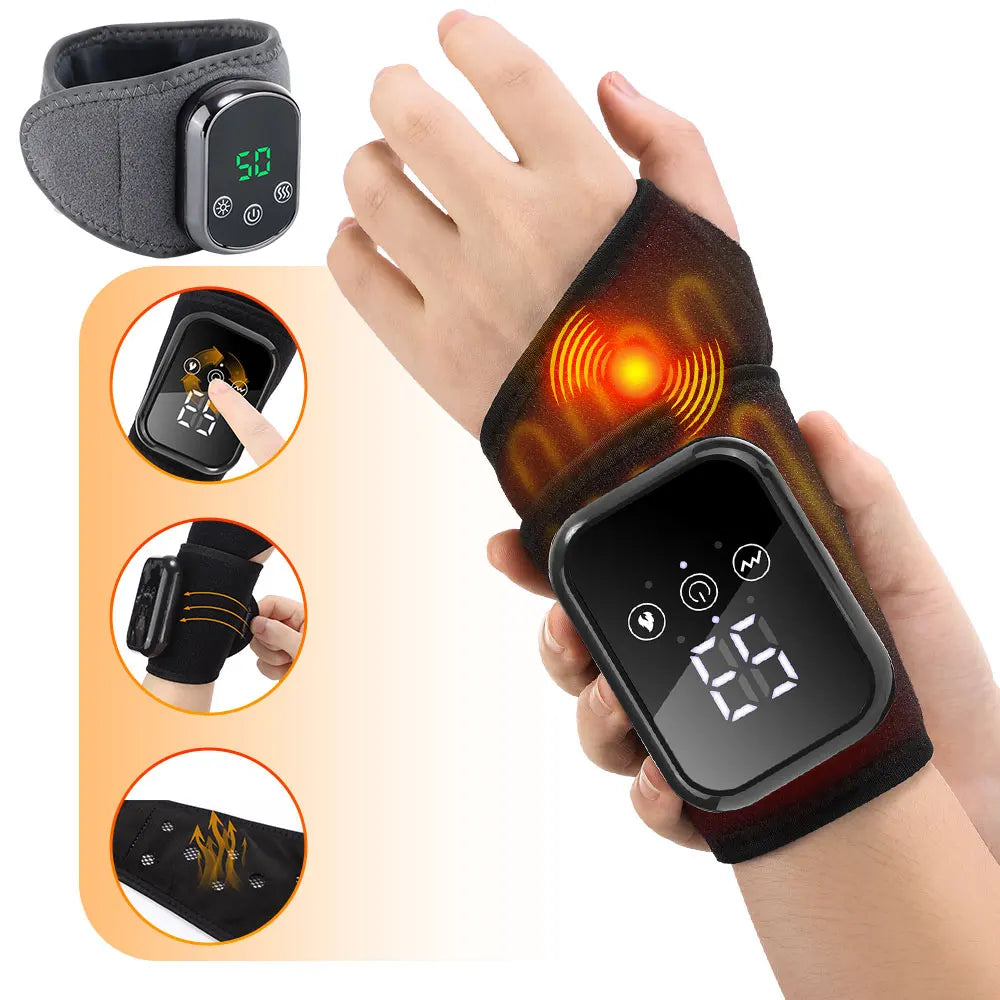 Agdoad Electric Heating Wrist Massager Vibration Brace Carpal Relief