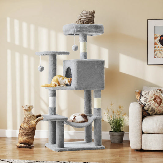 Jhk Stable Cat Climbing Tower Featuring Natural Sisal Scratching Posts